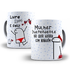 Caneca de Porcelana Flork Bento - Livre, leve e feliz