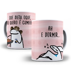 Caneca de Porcelana Flork Bento - Que dieta o que, eu quero é cumê