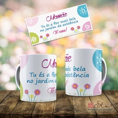 Caneca de Porcelana - Mamãe, a flor mais bela do jardim