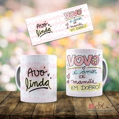 Caneca de Porcelana - Vovó é amor de mãe em dobro