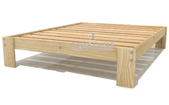 Base Cama Queen Size Box De Madera De 1ra, Desarmable