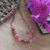 Colar Boho. Corrente níquel com verniz. Fecho lagosta níquel com verniz 13mm. Contas ABS rosa. Pedras jaspe leopardo. Entremeios níquel com verniz.