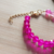 Pulseira com pedras ágata rosa cristais rosa - comprar online