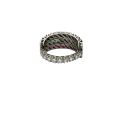 Endless ring platinum 950 emeralds rubies natural and brilliant sapphires - Joyería Alvear