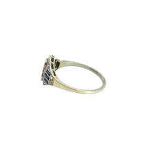Art Deco Ring Gold 18 Kt Platinum Brilliant Sapphire - buy online