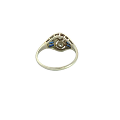 Art Deco Ring Gold 18 Kt Platinum Brilliant Sapphire on internet