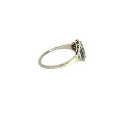 Art Deco Ring Gold 18 Kt Platinum Brilliant Sapphire - Joyería Alvear