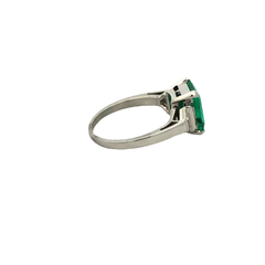 Emerald and Brilliant 950 Platinum Lady Ring on internet