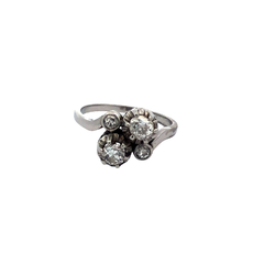 Pinch Ring Platinum 950 and Certified Diamonds