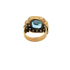 18 Kt Gold Ring Topaz and Diamonds - buy online