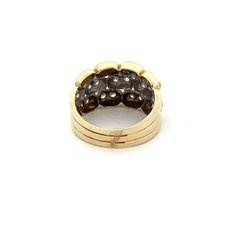 Modern ring 18 kt combined gold and sapphires on internet