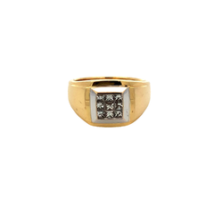 18kt Gold Man Ring with Brilliant English