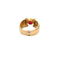 Beautiful Modern Ring 18k Gold and Ruby - buy online