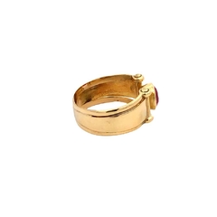 Beautiful Modern Ring 18k Gold and Ruby - Joyería Alvear