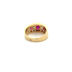 18 Kt Gold Ring Natural and Brilliant Rubies - buy online