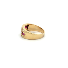 18 Kt Gold Ring Natural and Brilliant Rubies - Joyería Alvear
