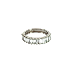 18 kt white gold endless ring with diamonds