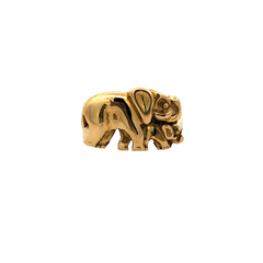 Modern Solid 18kt Gold Lady Ring Elephants