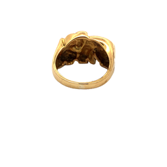 Modern Solid 18kt Gold Lady Ring Elephants - Joyería Alvear