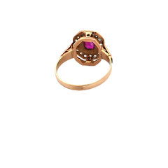 18 Kt Gold Ring Natural Ruby Diamonds on internet