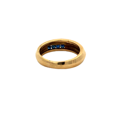 18 kt gold ring blue and white sapphires on internet