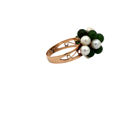 Anillo jade y perlas naturales - comprar online