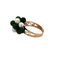 Anillo jade y perlas naturales - Joyería Alvear