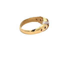Men's Solitaire Ring. 18kt gold. Platinum 950 And Diamonds - Joyería Alvear