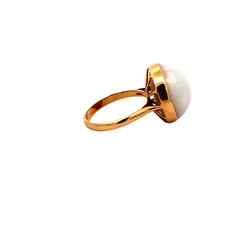 Unique 18 Karat Gold Ring with Central Natural Pearl on internet