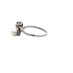 18 Kt Gold Pinch Ring Brilliant Pearl - buy online