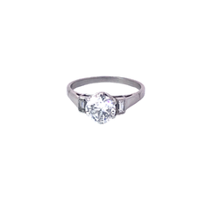 Large Solitaire Lady's Ring In Platinum And Brilliant.