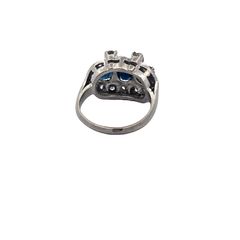 950 Platinum Brilliant Natural Sapphires Ring on internet
