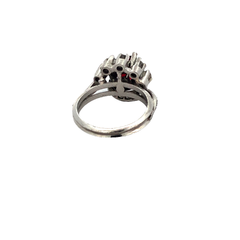 Natural Ruby Platinum Ring and European Diamonds on internet