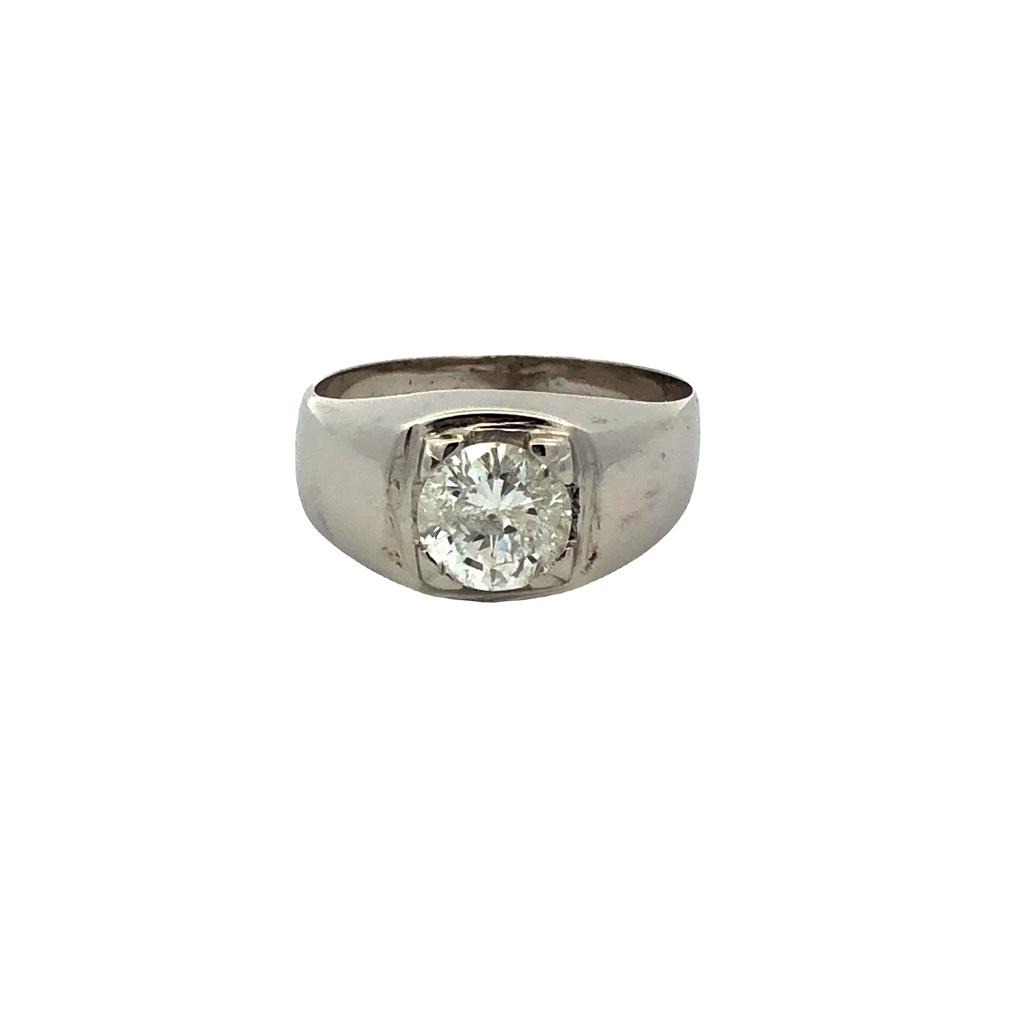 Anillo Solitario De Hombre Oro 18kt Y 1.5 Ct Brillante