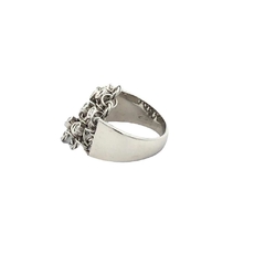 18 kt white gold ring with diamonds - Joyería Alvear