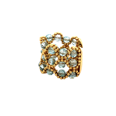 Large Italian 18 kt gold and Topaz ring