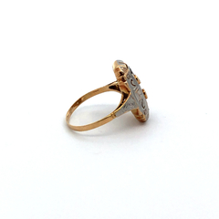 Anillo Antiguo Art Decó Francés Oro 18 Kt-platino 950 Alvear - comprar online