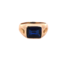 18 kt gold and sapphire unisex ring
