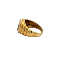 Large modern ring 18 kt gold pavé with diamonds - online store