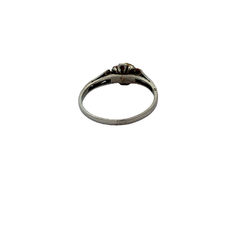 Image of 950 platinum ring with natural cultured pearl and diamonds