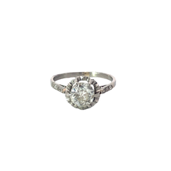 Brilliant Platinum Artdeco Solitaire Engagement Ring