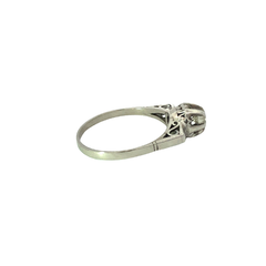 Anillo Compromiso Solitario Art Deco Platino 950 Y Brillante - comprar online