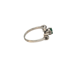 Platinum ring 950 Colombian natural emerald and brilliants on internet