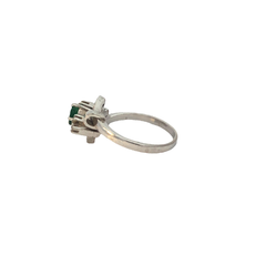 Platinum ring 950 Colombian natural emerald and brilliants - Joyería Alvear