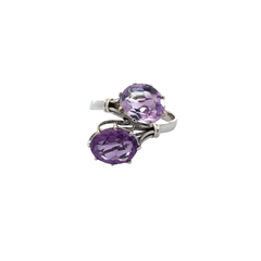 18 Kt white gold and Amethyst ring