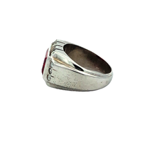 Ruby and diamonds 950 platinum unisex ring - buy online