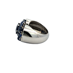 Important Platinum Ring 950 Brilliant Ceylany Sapphires on internet