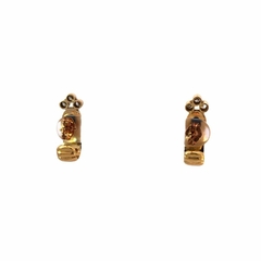 18 Kt Gold Sapphire Cabullon And Brilliant Earrings - buy online