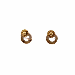 Aros De Oro 18 Kt Y Zafiro Blanco. Alvear.ar - comprar online