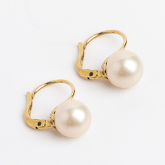 18 kt gold and natural pearl earrings 85mm on internet